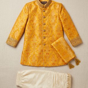 DIRA Marigold Yellow Festive Sherwani