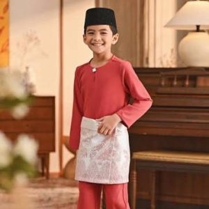 DIRA Ruby Red Velvet Bandhgala Suit