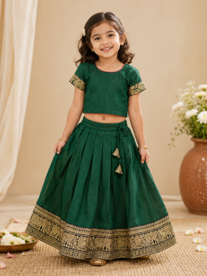 THE CLASSIC - GIRLS - Handloom Cotton Pavadai Set